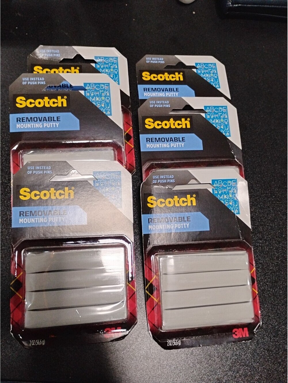 Scotch Removable Adhesive Putty, 2 oz, Reusable Mounting 6pc